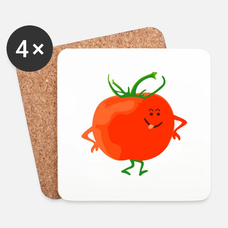 Tomato - Coasters (set of 4) - white