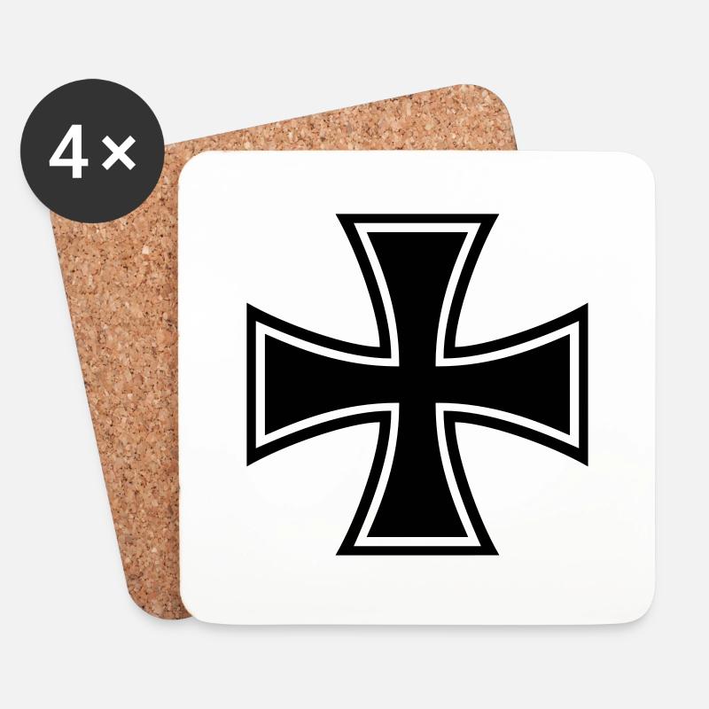Kreuz_geschlossen - Untersetzer (4er-Set) - Weiß