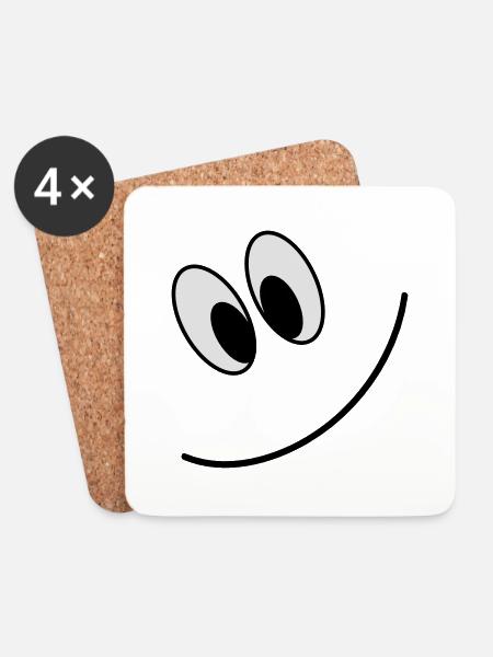 Smile 2 - Coasters (set of 4) - white