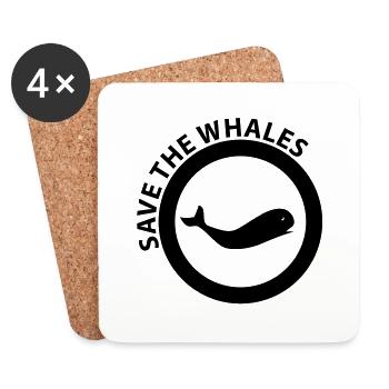 save the whales - Dessous de verre (lot de 4) - blanc - Devant