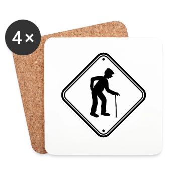 Shield attention danger danger caution note warn - Coasters (set of 4) - white - Front