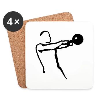 Kettlebell Swing klein - Untersetzer (4er-Set) - Weiß - Vorne