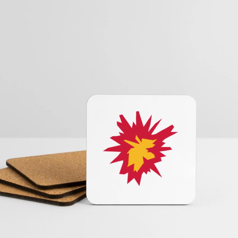 fire flame hot tnt dynamite explode explosi Coasters (set of 4)
