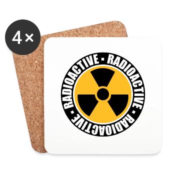 round black stamp danger warning caution - Coasters (set of 4) - white - Front