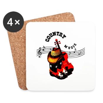 country music - Dessous de verre (lot de 4) - blanc - Devant