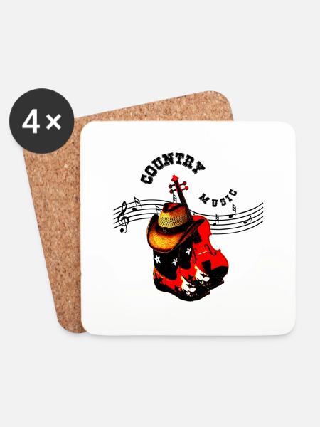 country music - Untersetzer (4er-Set) - Weiß