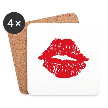 Baisers De - Dessous de verre (lot de 4) - blanc - Devant