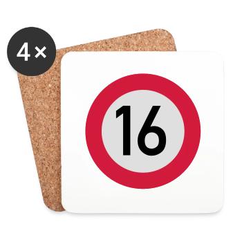 verkehrsschild_16___f3 - Dessous de verre (lot de 4) - blanc - Devant