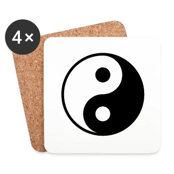 Yin Yang strong , 1,618 5x5, 1f - Untersetzer (4er-Set) - Weiß - Vorne