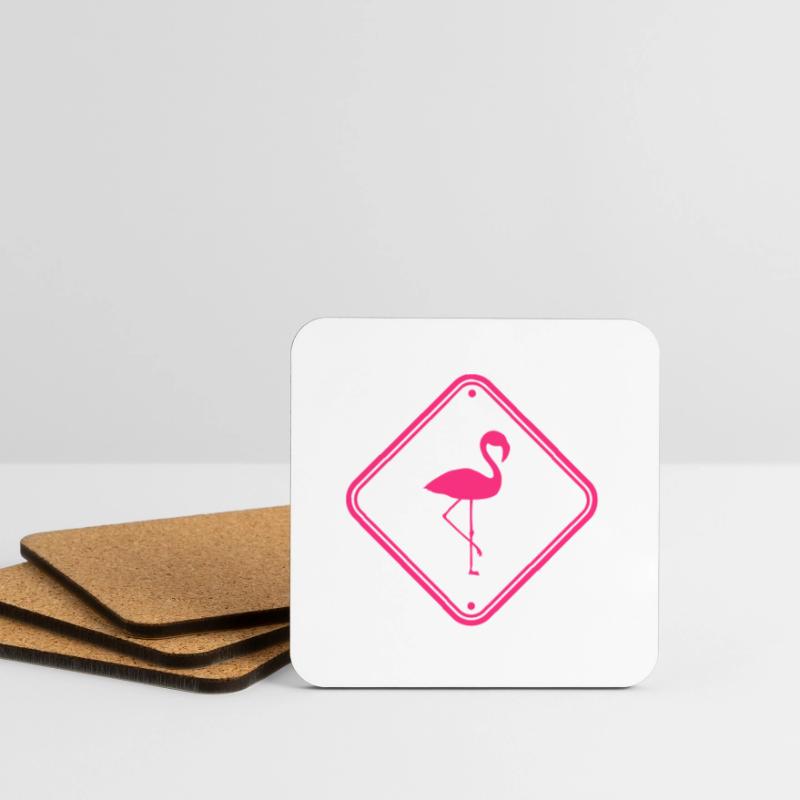 warning note caution caution shield danger fla Coasters (set of 4)