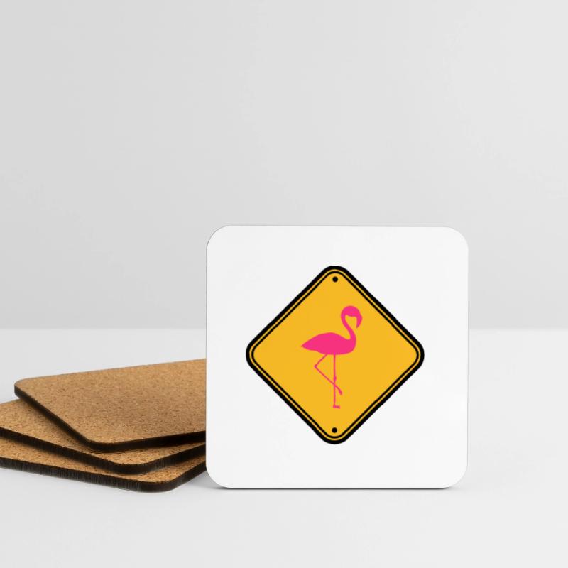 warning note caution caution shield danger fla Coasters (set of 4)