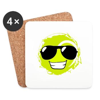 Tennis Ball Cool Lustig - Untersetzer (4er-Set) - Weiß - Vorne