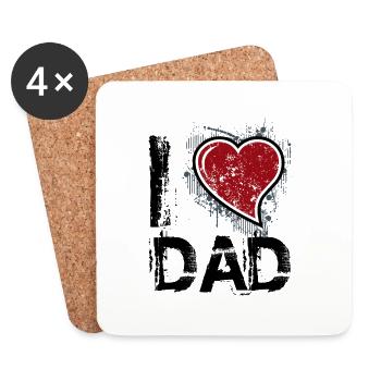 I love dad uk - Coasters (set of 4) - white - Front