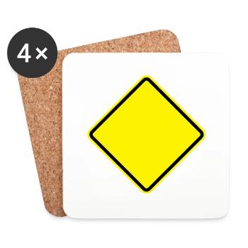 yellow_shield__f2 - Untersetzer (4er-Set) - Weiß - Vorne