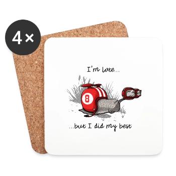 I'm late - Dessous de verre (lot de 4) - blanc - Devant