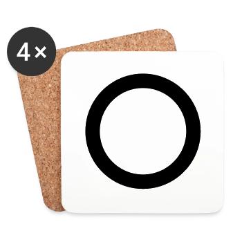 Ring circle style hipster icon Mathematics - Coasters (set of 4) - white - Front