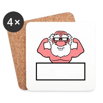 schild text schreiben rahmen alt opa grossvater ho - Untersetzer (4er-Set) - Weiß - Vorne