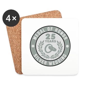 MEDAL OF HONOR ARGENT MARIAGE 25 3C - Dessous de verre (lot de 4) - blanc - Devant