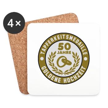 Medal of Honor 50 années d'or de 3C de mariage - Dessous de verre (lot de 4) - blanc - Devant