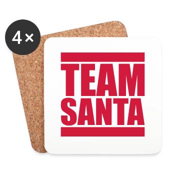 équipe équipage amis joyeux noël père noël n - Dessous de verre (lot de 4) - blanc - Devant