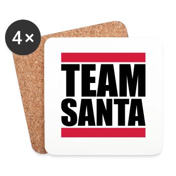 équipe équipage amis joyeux noël père noël n - Dessous de verre (lot de 4) - blanc - Devant