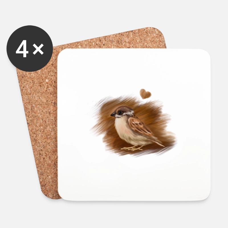 sparrow - Untersetzer (4er-Set) - Weiß
