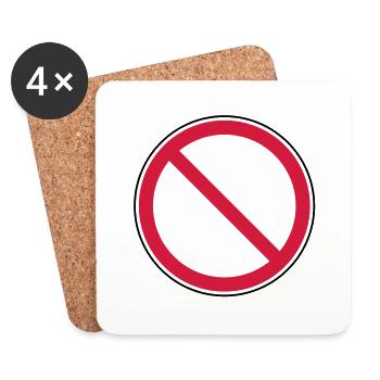 prohibition_sign - Untersetzer (4er-Set) - Weiß - Vorne