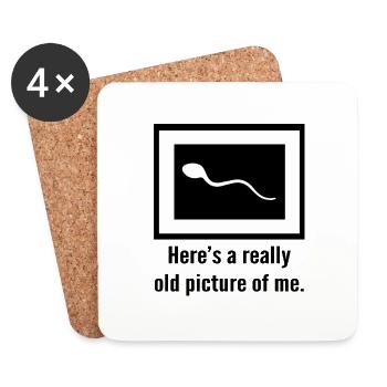 Old picture of me saying gift - Coasters (set of 4) - white - Front