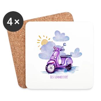 Best summer ever - Untersetzer (4er-Set) - Weiß - Vorne