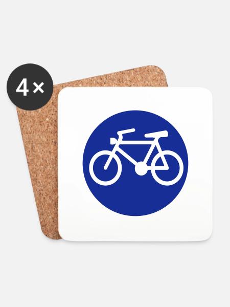 Fahrrad - Untersetzer (4er-Set) - Weiß