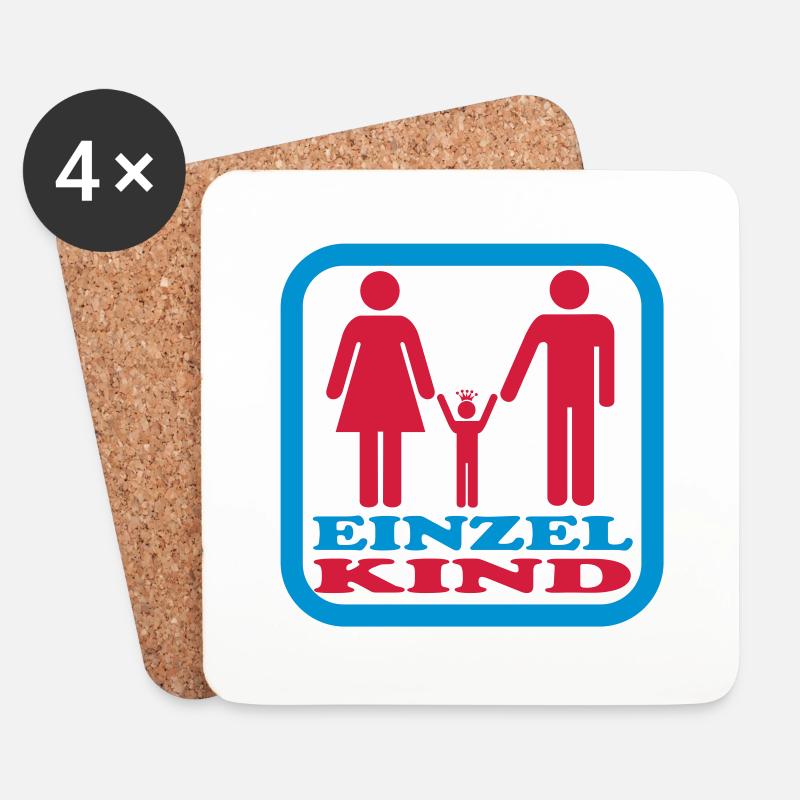 Einzelkind - Untersetzer (4er-Set) - Weiß