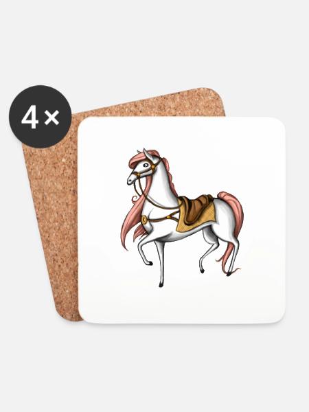Fabelhaftes Pferd weiß - Untersetzer (4er-Set) - Weiß