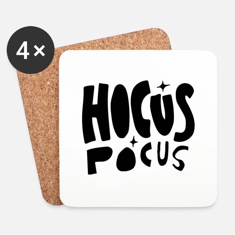 Hocus Pocus (schwarz) - Untersetzer (4er-Set) - Weiß