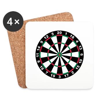Target for darts - Coasters (set of 4) - white - Front