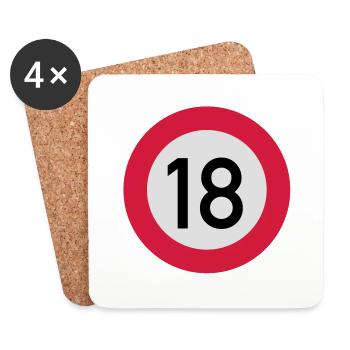 18_schild__1__f3 - Untersetzer (4er-Set) - Weiß - Vorne