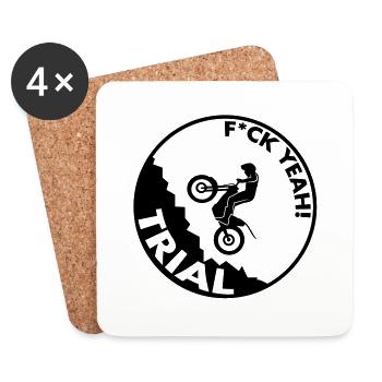 Trial f * ck yeah! - Coasters (set of 4) - white - Front