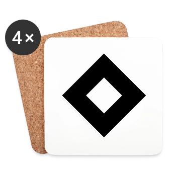 Diamant - Dessous de verre (lot de 4) - blanc - Devant