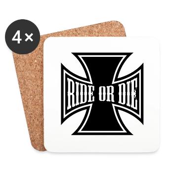 cb50_ride_or_die uk - Coasters (set of 4) - white - Front