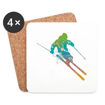 ski masculin de - Dessous de verre (lot de 4) - blanc - Devant