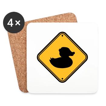 zone shield prohibited note danger caution - Coasters (set of 4) - white - Front