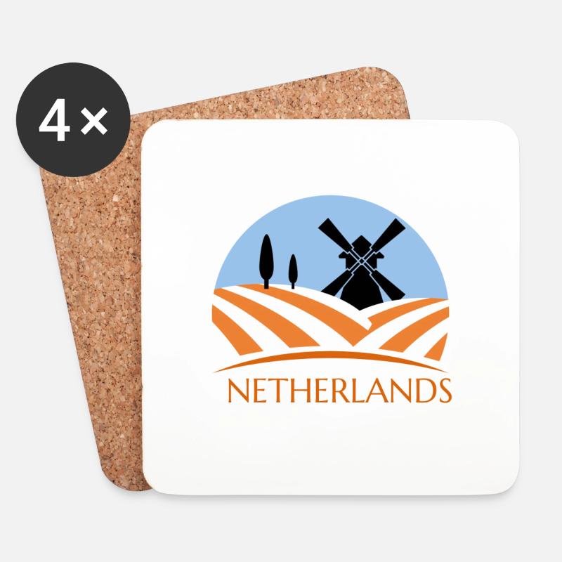 Holland Netherlands Amsterdam Geschenk Urlaub - Untersetzer (4er-Set) - Weiß