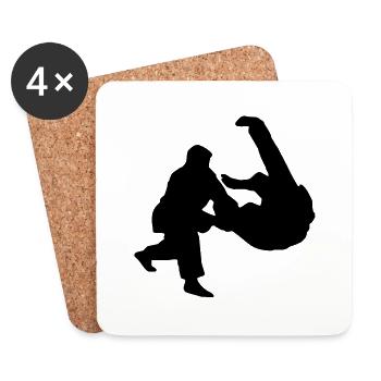 judo prise - Dessous de verre (lot de 4) - blanc - Devant
