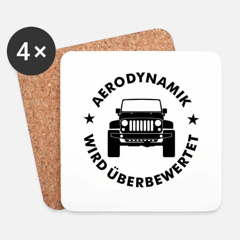 Aerodynamik Jeep JK - Untersetzer (4er-Set) - Weiß