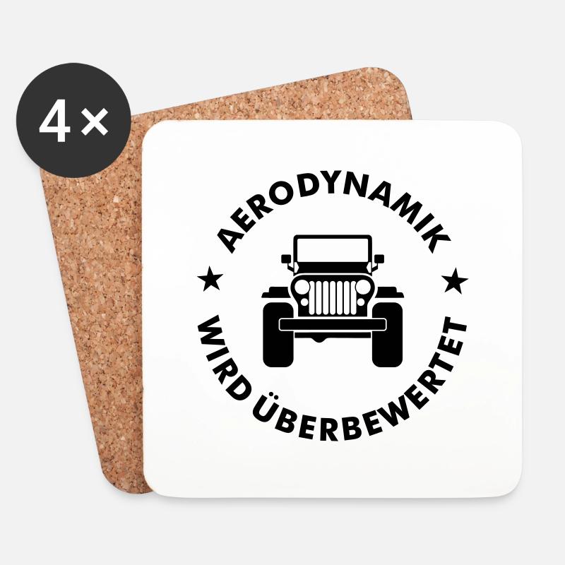 Aerodynamik Jeep CJ - Untersetzer (4er-Set) - Weiß