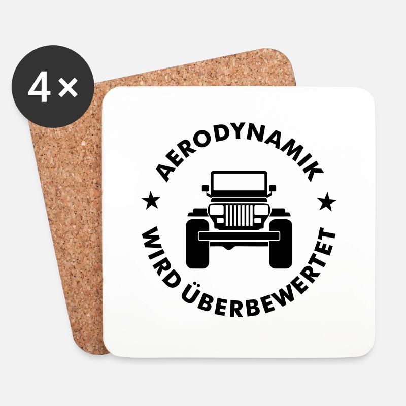 Aerodynamik Jeep YJ - Untersetzer (4er-Set) - Weiß