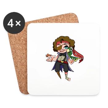 Pig-Pirate - Untersetzer (4er-Set) - Weiß - Vorne