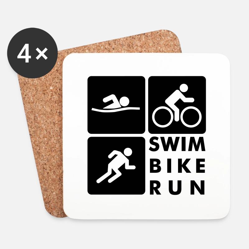 Swim Bike Run Triathlon - Untersetzer (4er-Set) - Weiß