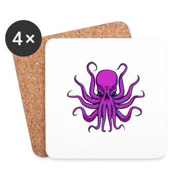 All seeing Octopus - Coasters (set of 4) - white - Front