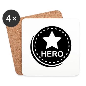 hero_f1 - Dessous de verre (lot de 4) - blanc - Devant