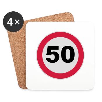 50. Geburtstag 50 Runder Geburtstag Jubiläum 3c - Untersetzer (4er-Set) - Weiß - Vorne